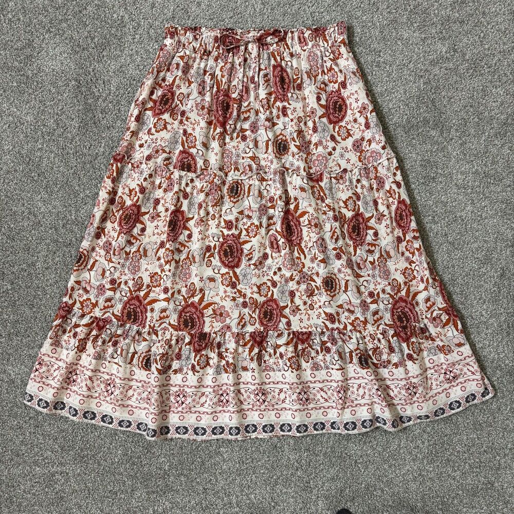 Floral Print Midi Skirt